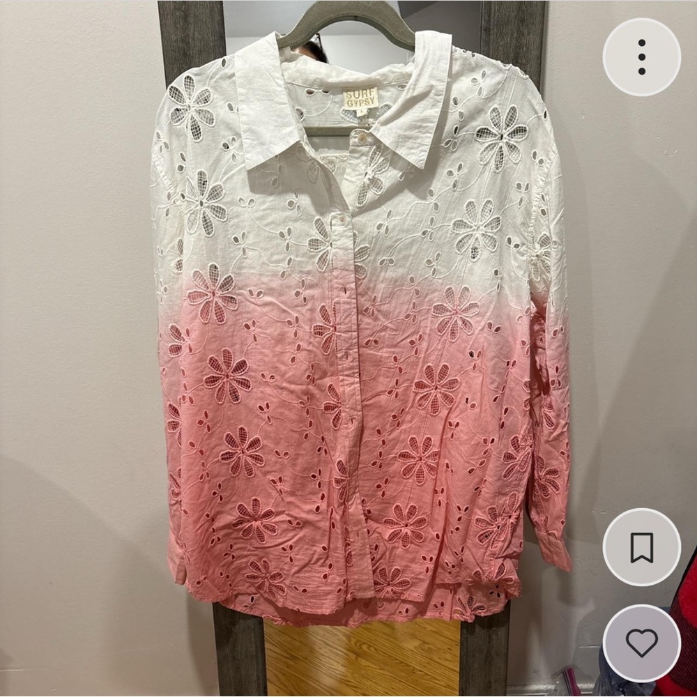Pink & white ombré shorts and SHIRT (can be worn as a beach cover - up). New!